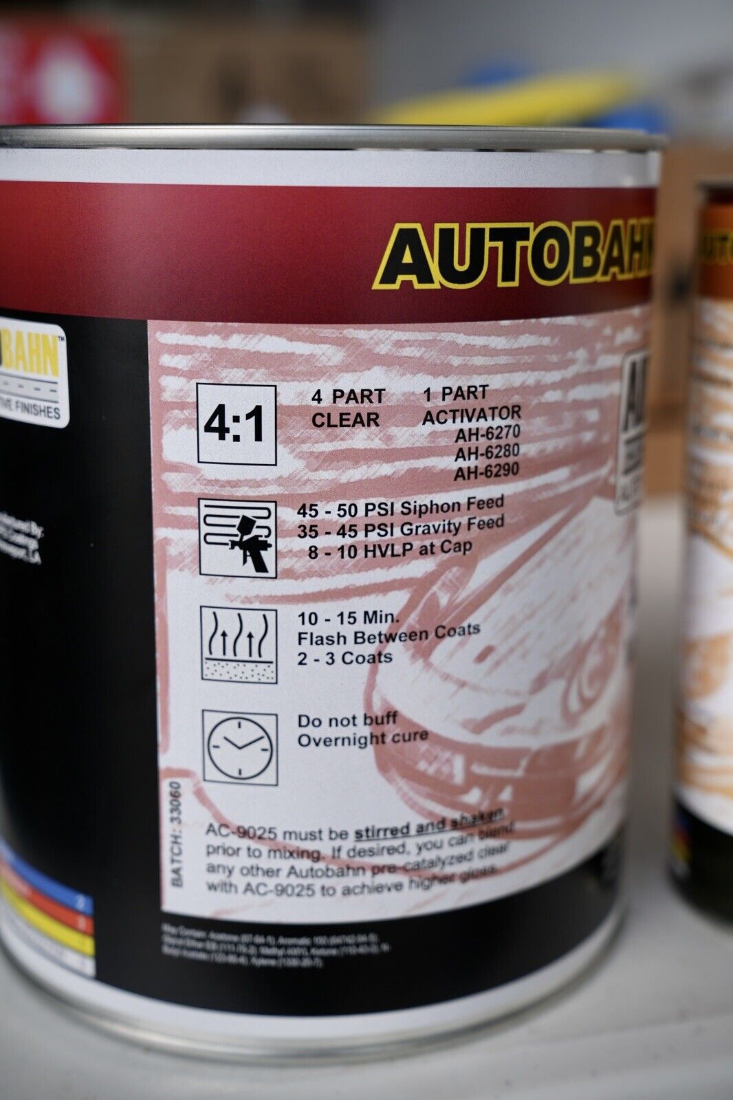 Autobahn Automotive Matte Clearcoat Gallon Kit Flat Finish 4:1 Clear coat AC-9025