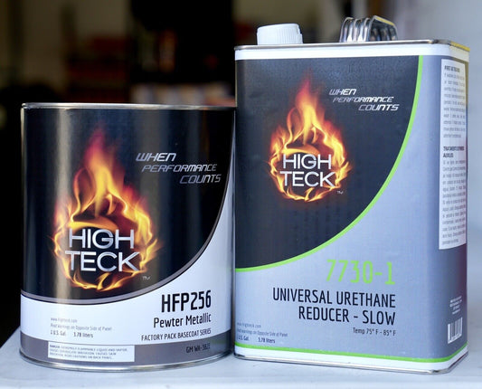 GM WA382E High Teck HFP 256 Pewter Metallic Basecoat Paint Gallon Kit + Reducer