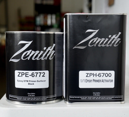 Zenith Automotive DTM Epoxy Primer Surfacer Gallon Kit Black 1:1 Mix With Hardener