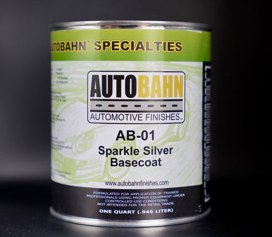 Autobahn Sparkle Silver BaseCoat QUART Size Automotive Paint GM High Teck AB-01