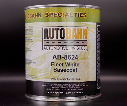 Autobahn Fleet White Basecoat QUART GM Code WA8624 Automotive Paint - AB-8624