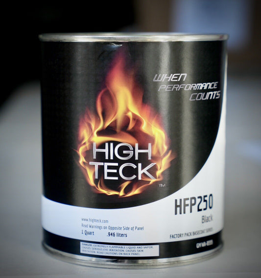 HIGH TECK HFP 250 GM 8555 EBONY BLACK BASECOAT AUTO PAINT QUART