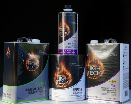 High Teck 7000 Ford Yz Oxford White Basecoat Paint Reducer Clearcoat Gallon Kit!