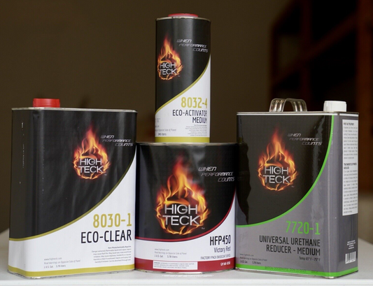 High Teck 8030 Gm Wa9260 Victory Red Basecoat Paint Reducer Clearcoat Gallon Kit!