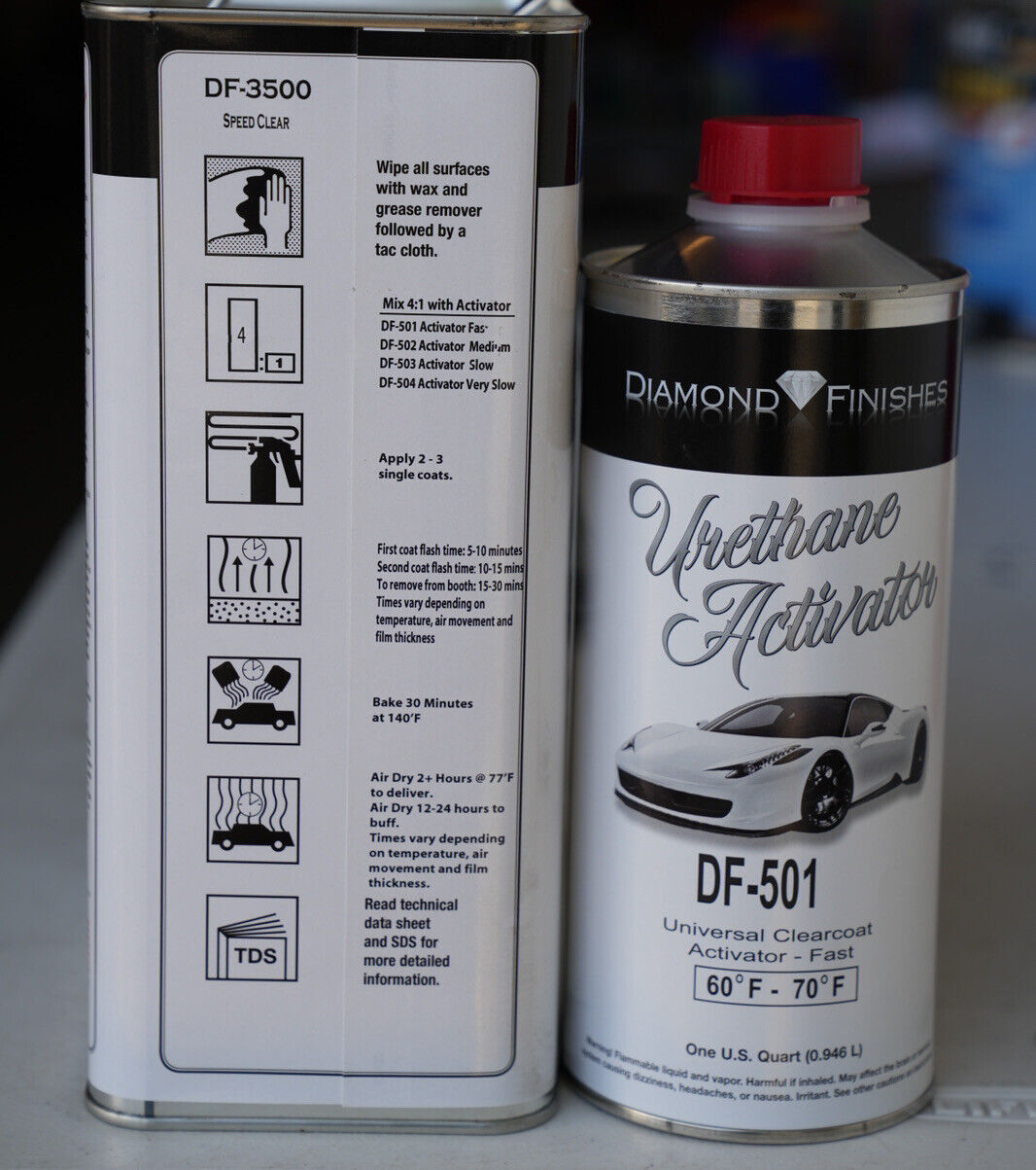 Speed Diamond DF-3500 4:1 2K Auto Clear Coat Gallon Kit Fast/Medium Hardener