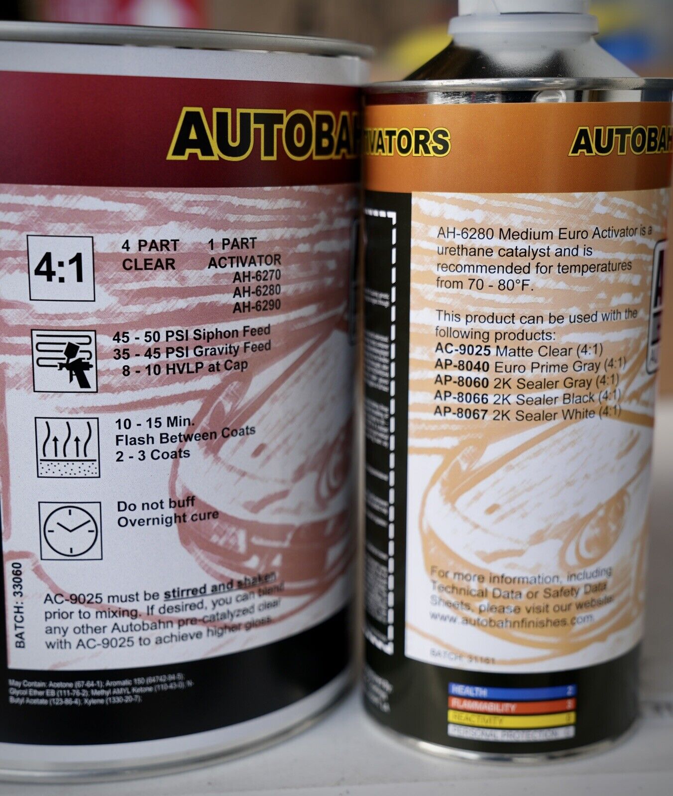 Autobahn Automotive Matte Clearcoat Gallon Kit Flat Finish 4:1 Clear coat AC-9025