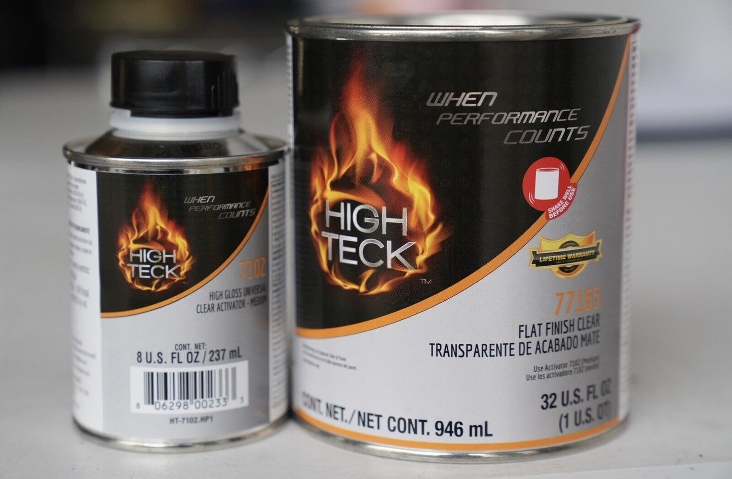 High Teck 77165 Matte Clear Coat QUART Kit. Auto Flat Finish Clearcoat!