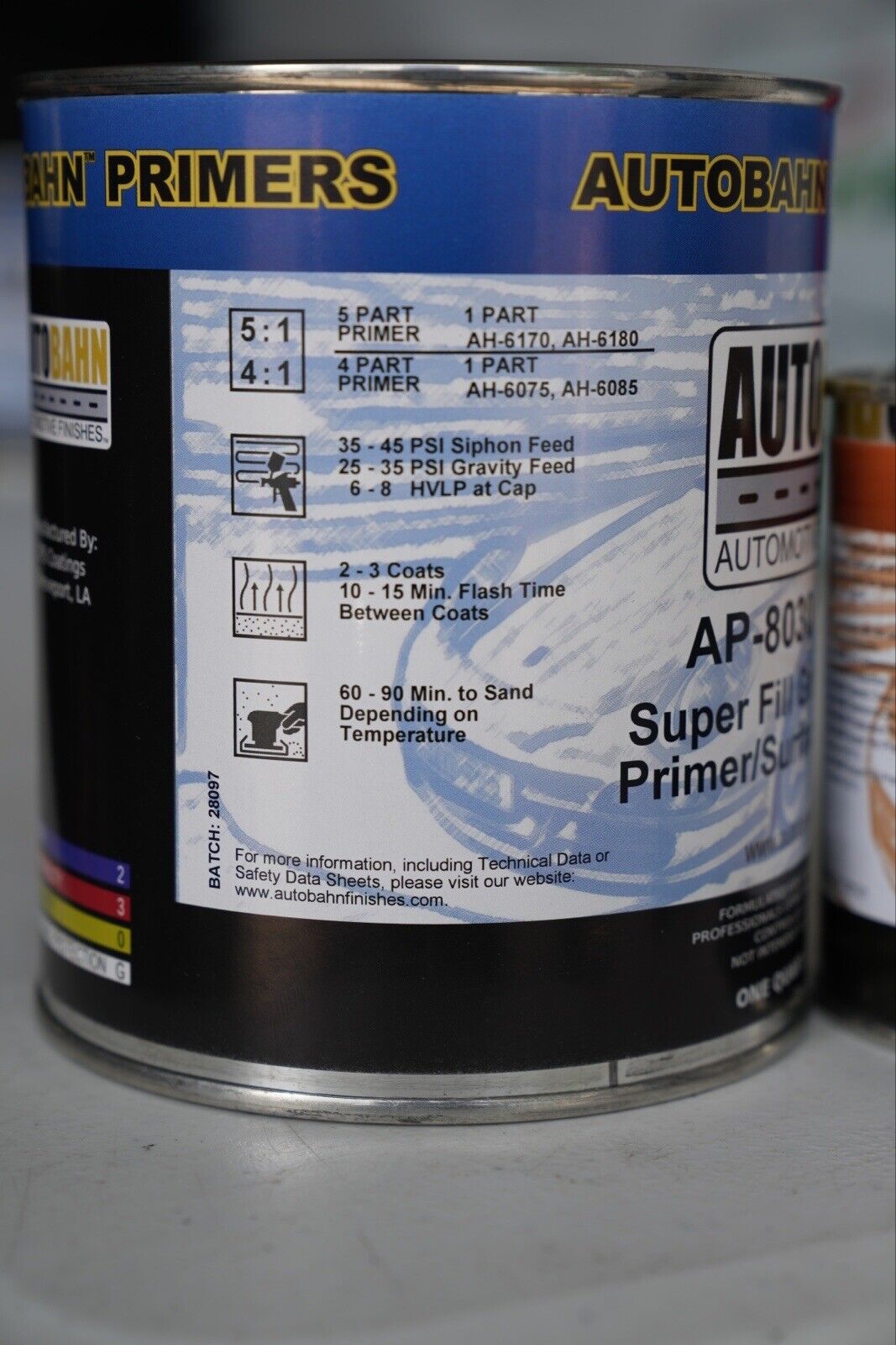 Autobahn AP - 8030 High Teck Gray 2K Super Fill Auto Primer/Surfacer - Quart Kit
