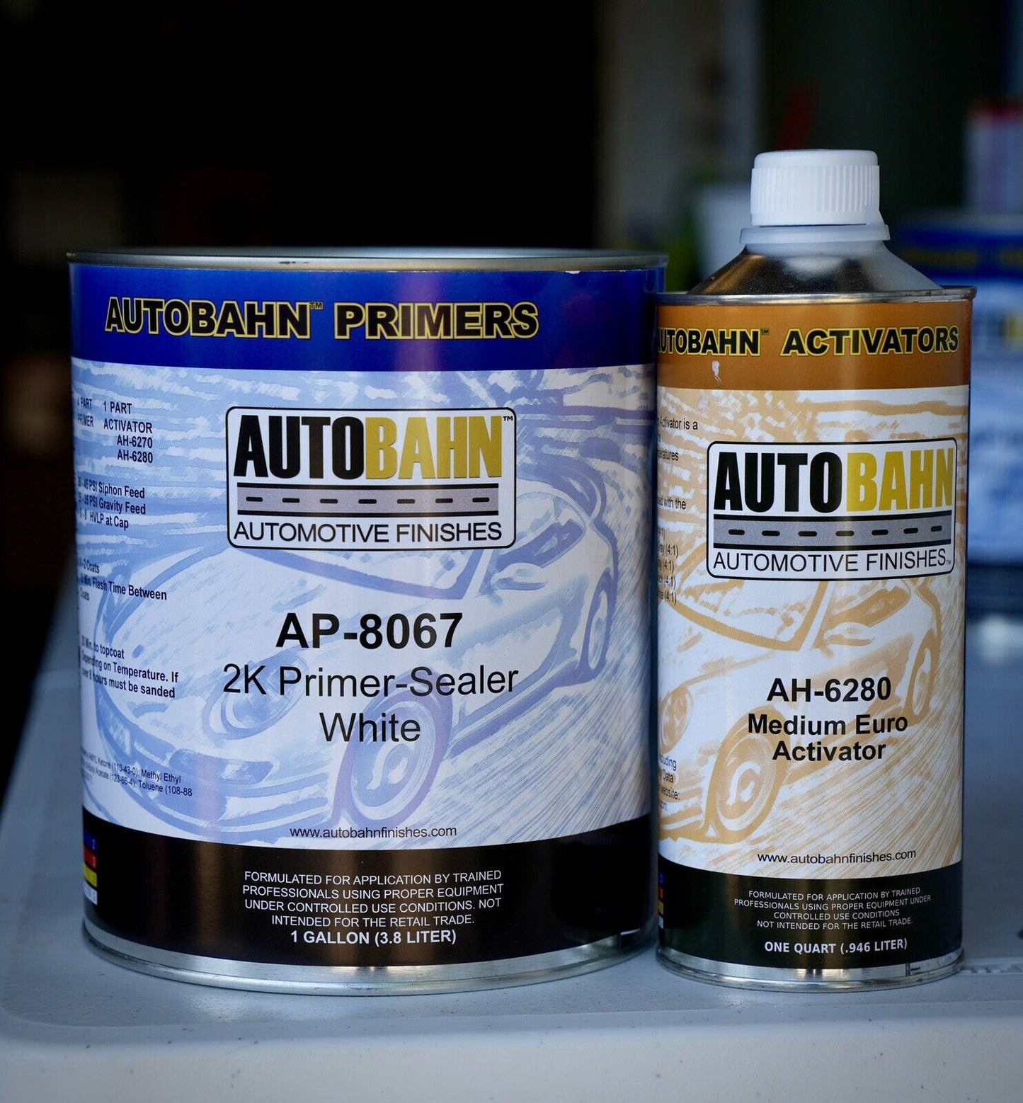 Autobahn AP - 8067/ 2K Primer Sealer White Gallon Kit Auto Car Paint, High Teck