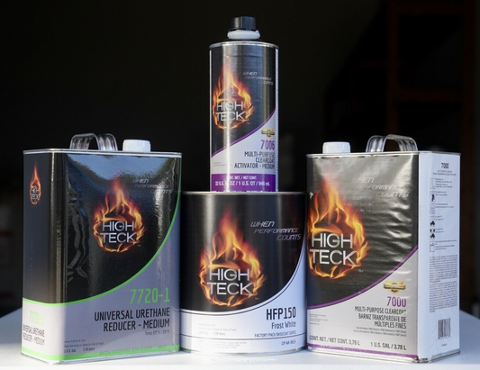 GM WA8624 High Teck 7000 Frost White Basecoat Paint Reducer Clearcoat Gallon Kit