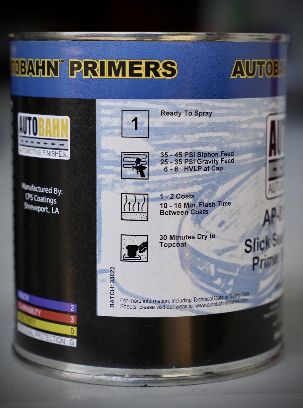 Autobahn AP-8116 Slick Seal Black 1K Primer Sealer Quart Size