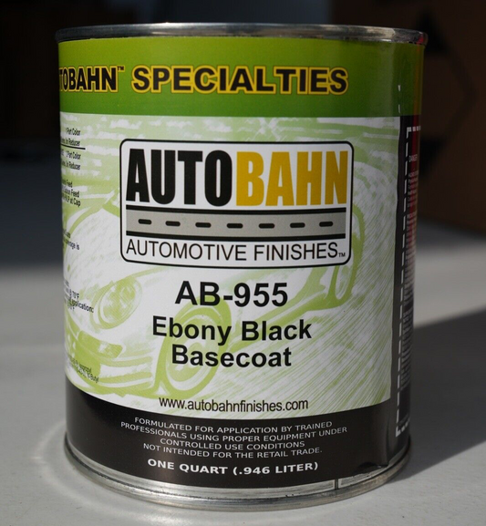 Autobahn High Teck Ebony Black Base Coat AB-955 Quart Size Auto Paint GM WA 8555