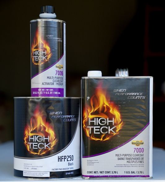 GM 8555 High Teck 7000 Ebony Black Basecoat Paint & Clearcoat Gallon Kit