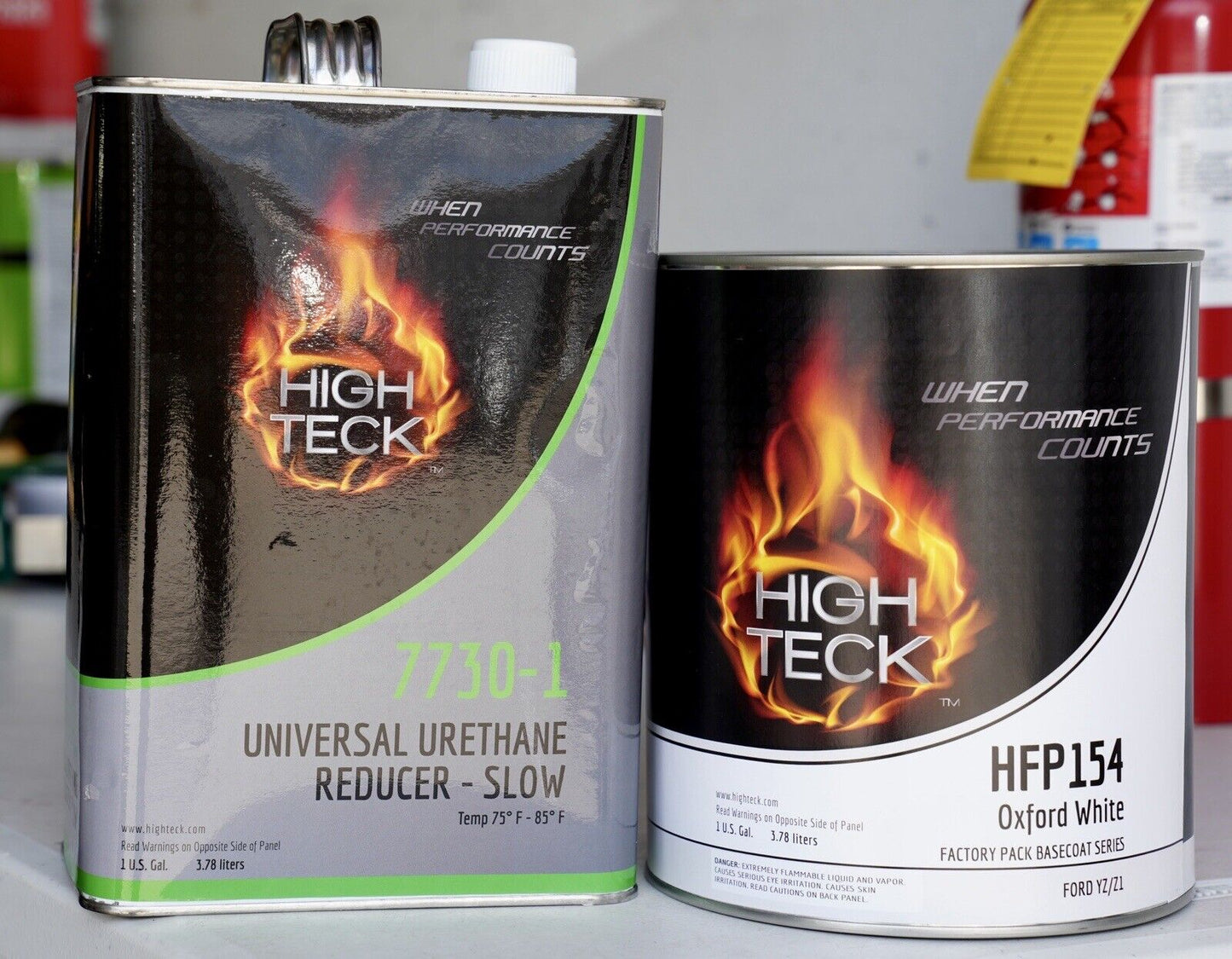 High Teck Ford Yz/z1 Oxford White Basecoat Paint Gallon Kit + Reducer - Hfp 154