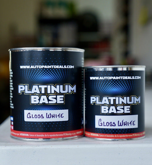 Gloss Super White Pint Size 16oz 1:1 Mix Automotive Premium Urethane Basecoat
