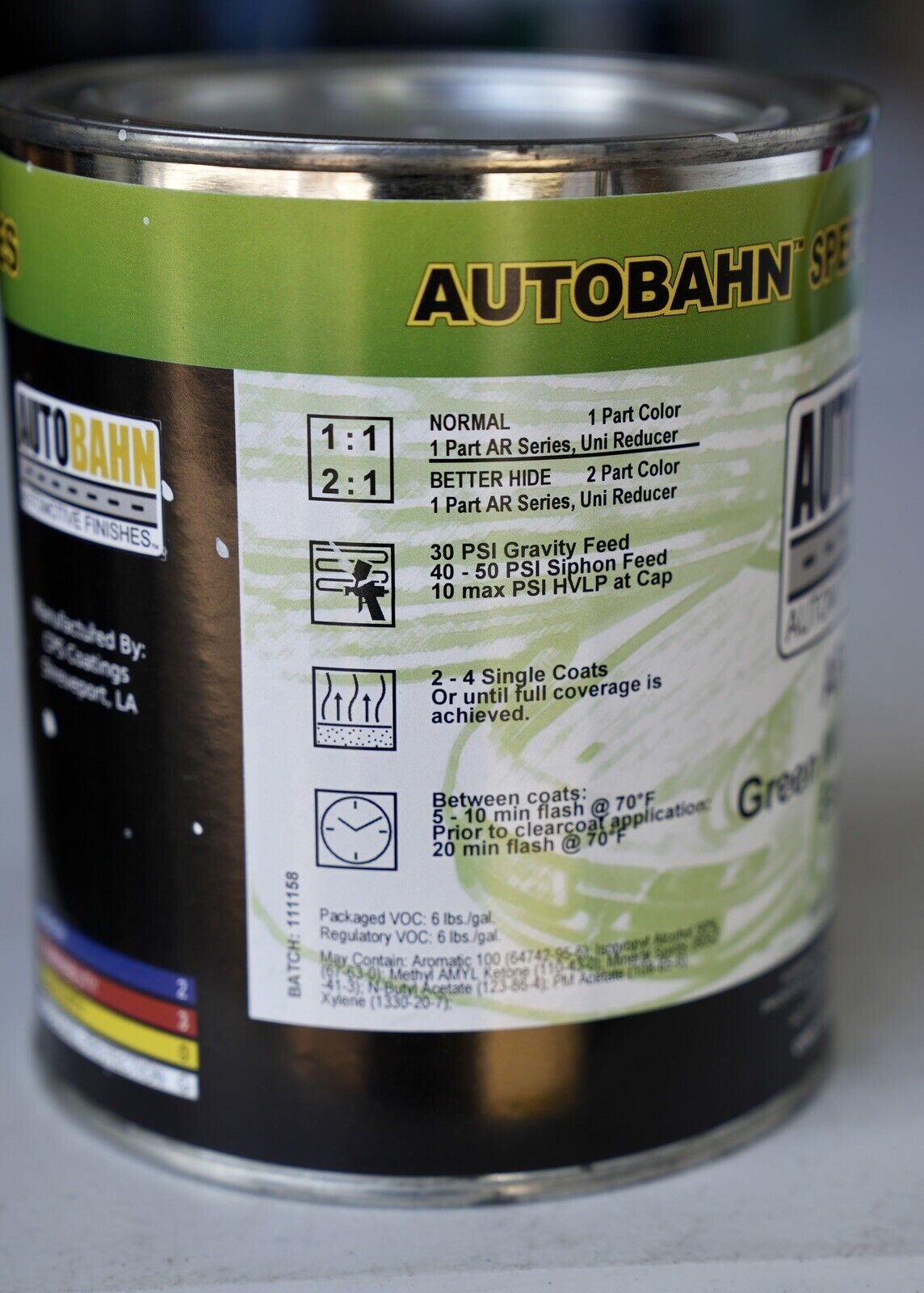 Autobahn Green With Envy Pearl BaseCoat QUART Auto Paint High Teck AB-PGE