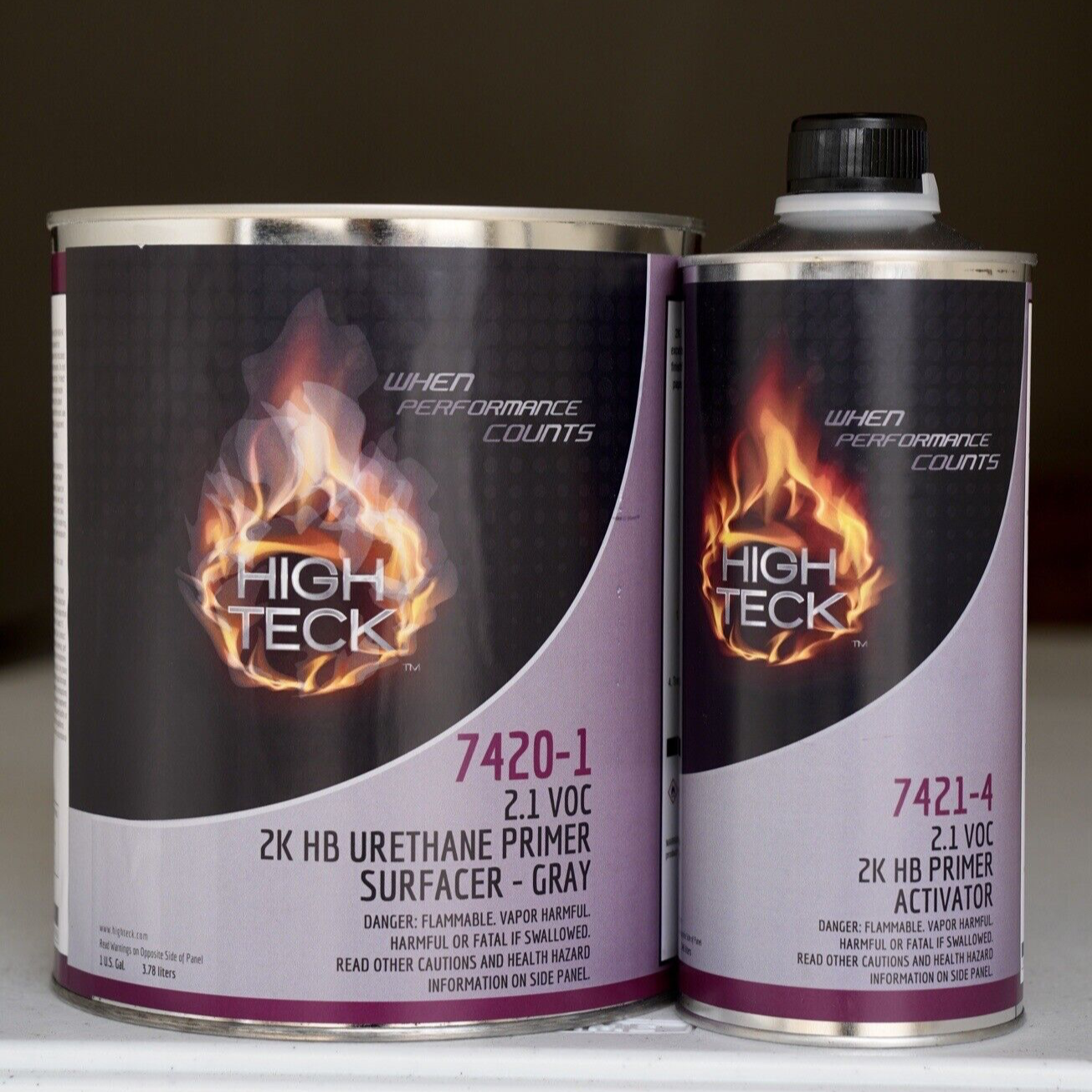 7420 High Teck 2K HB Urethane Primer/Sealer/DTM Gray Gallon Kit With Hardener