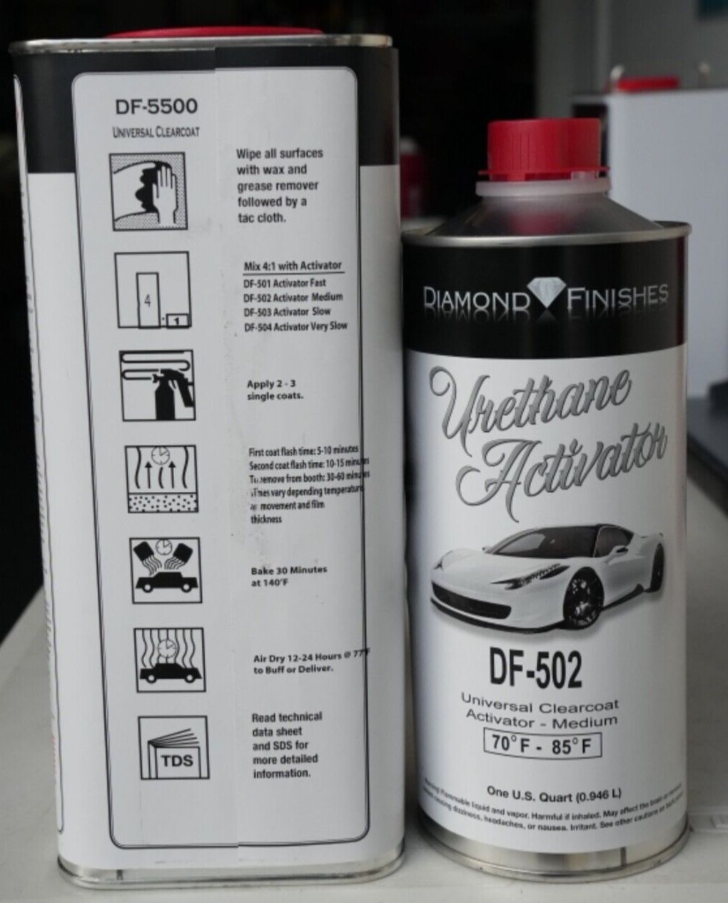 High Gloss Diamond DF-5500 4:1 2K Auto Clear Coat Gallon Kit - Medium Solid