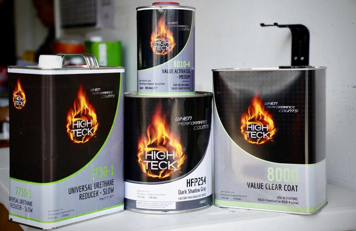 High Teck Ford Cx Dark Shadow Gray Basecoat Paint, Reducer, Clearcoat Gallon Kit