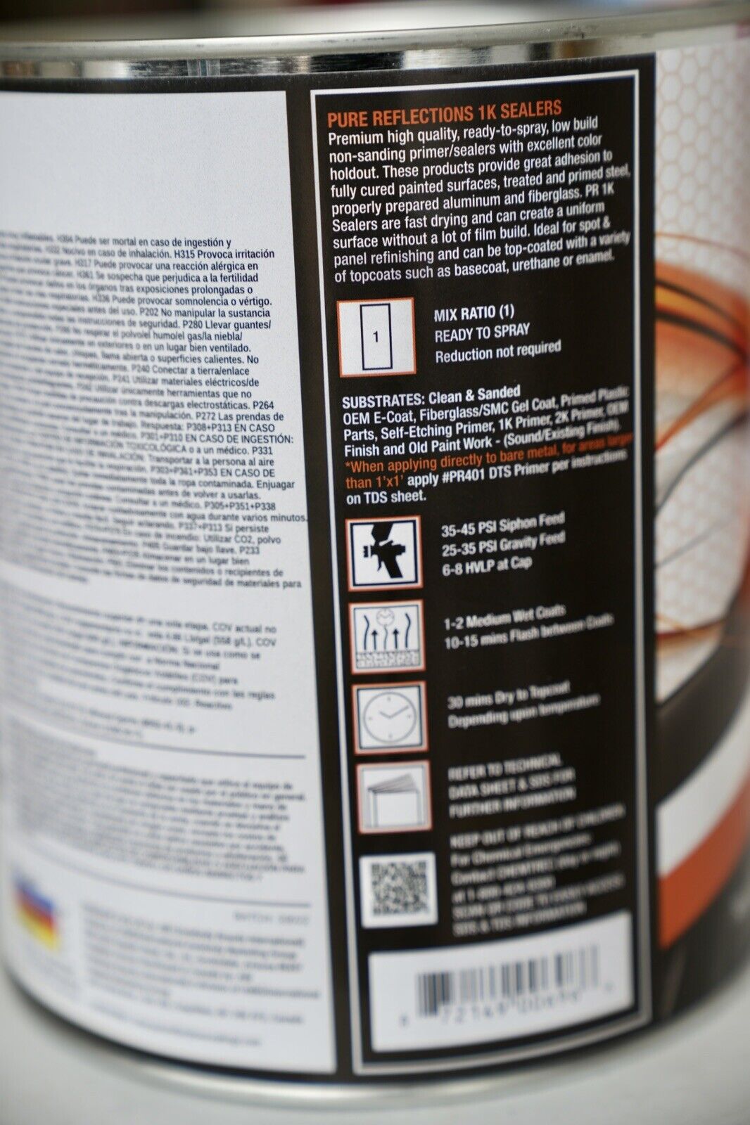 Pure Reflections Automotive White 1K Primer-Sealer Ready To Spray Gallon