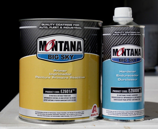 Montana EZ601A High Build 2K Urethane Primer Surfacer 4:1:1 - Gray Gallon Kit