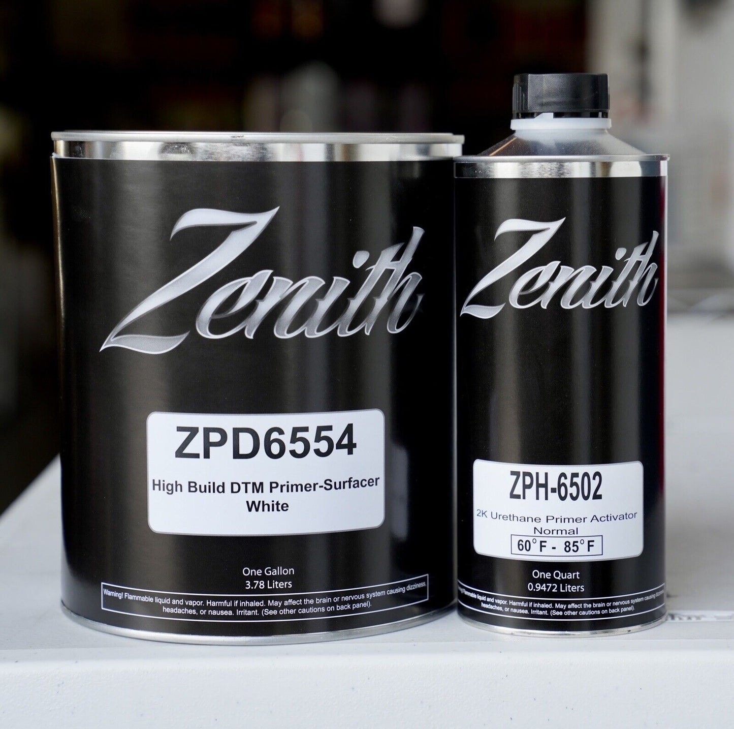 Zenith ZPD6554 Auto 2K Urethane High Build DTM Primer Surfacer White - Gallon Kit
