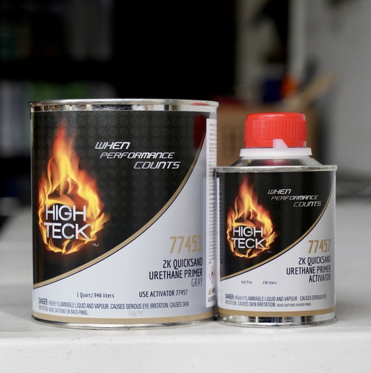 77451 High Teck 2K Quicksand Urethane Primer Gray Quart Kit With Hardener