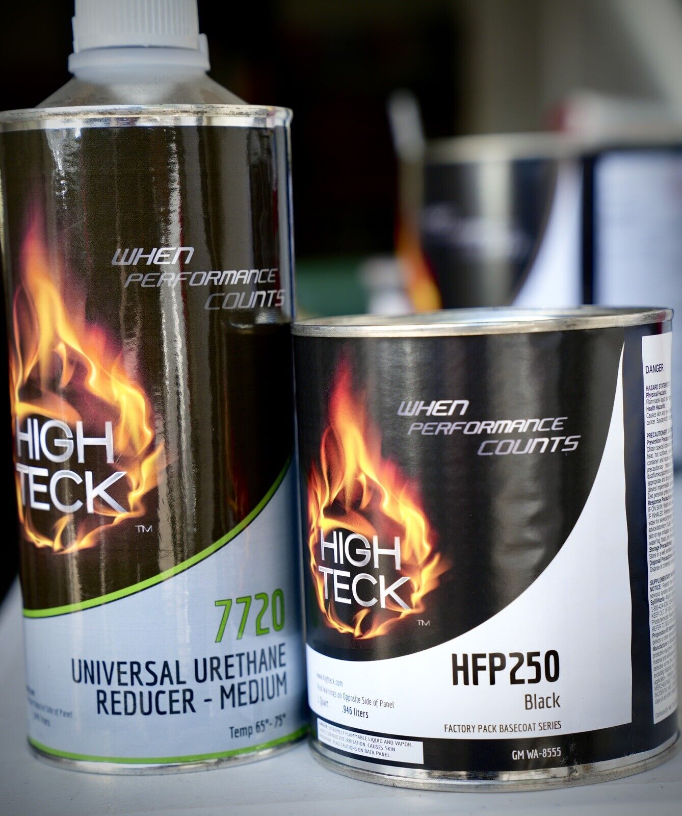 High Teck Gm 8555 Ebony Black Basecoat Auto Paint Quart Size + Reducer! - Hfp 250