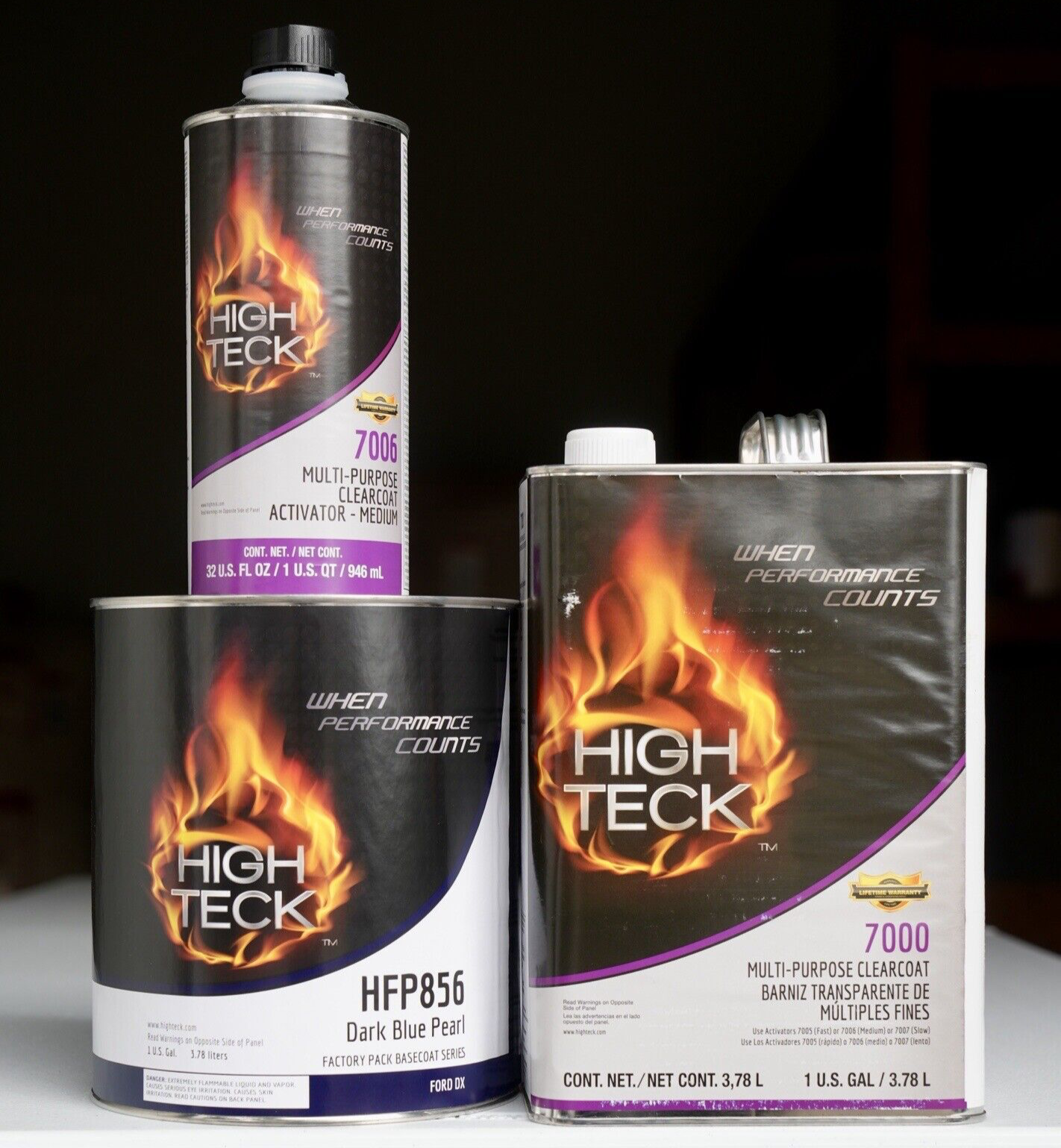 High Teck 7000 Ford Dx Dark Blue Pearl Basecoat Paint & Clearcoat Gallon Kit