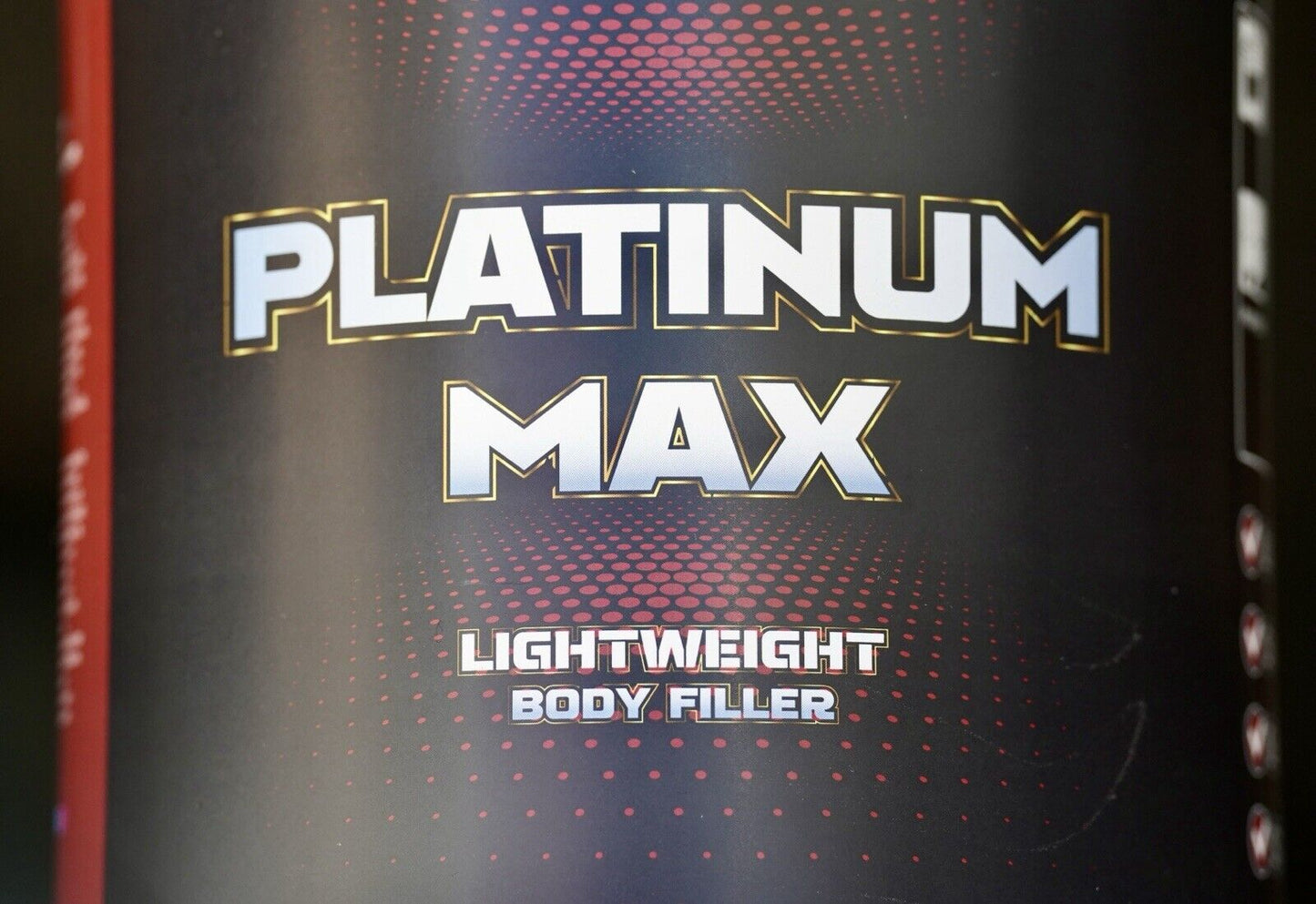 Platinum MAX Lightweight Body Filler 0.8 Gallon Can w/Hardener! Easy Sanding!