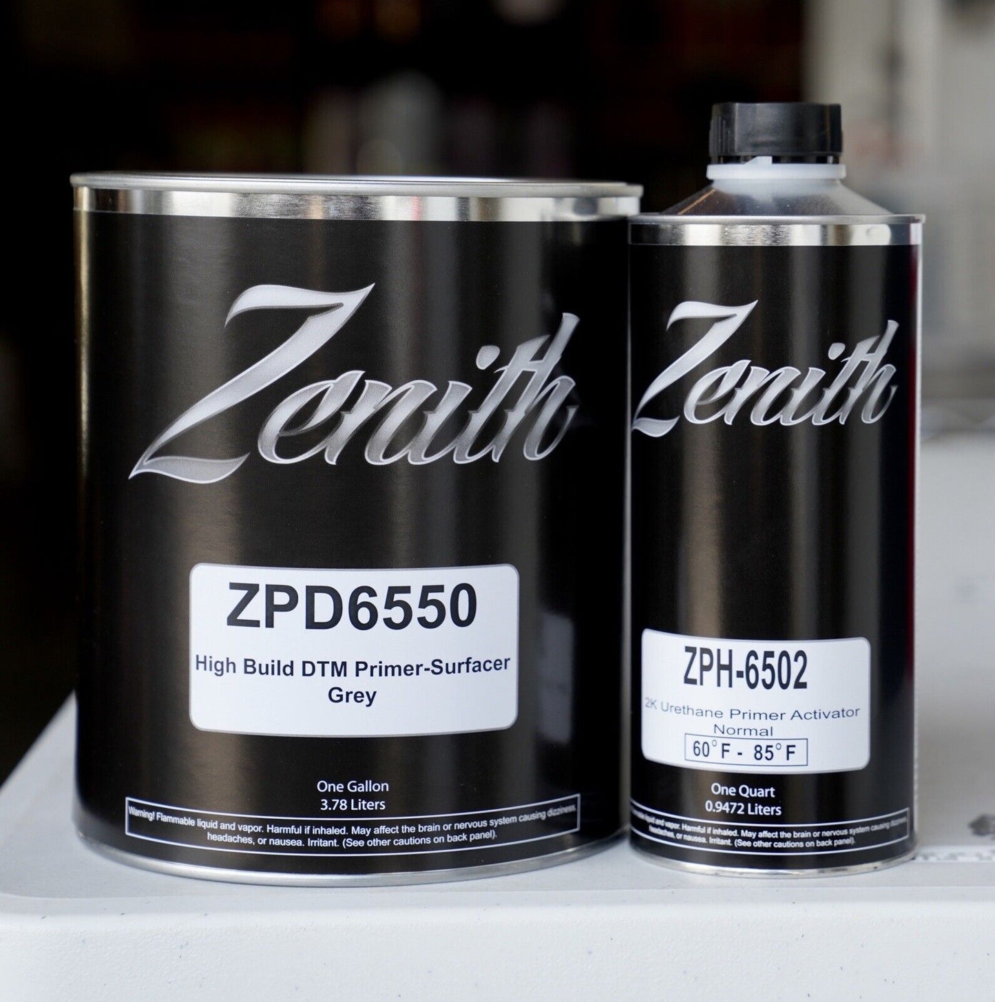 ZPD6550 Zenith Auto 2K Urethane High Build DTM Primer Surfacer Grey - Gallon Kit