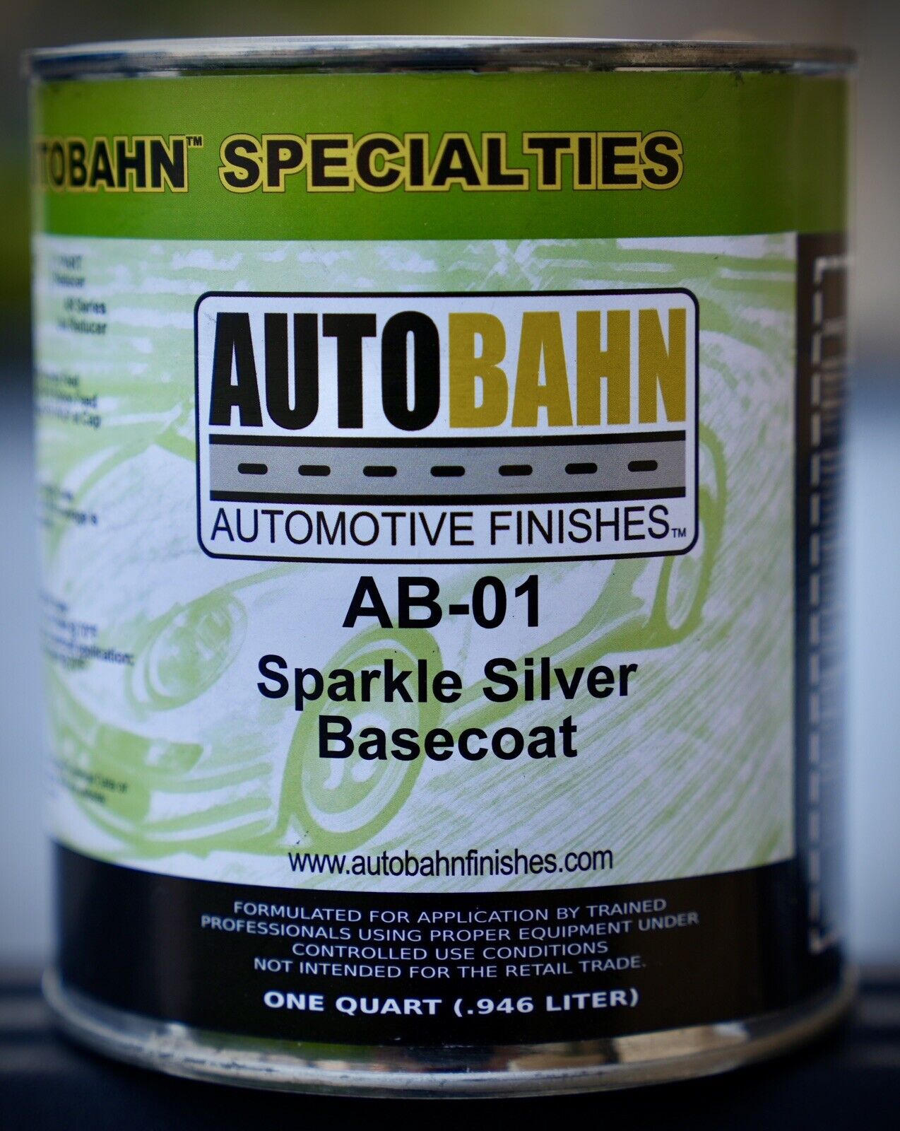 Autobahn Sparkle Silver BaseCoat QUART Size Automotive Paint GM High Teck AB-01