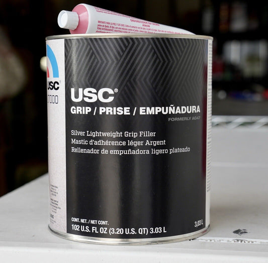 USC GRIP 17000 Silver AG47 Lightweight Body Filler 0.8 Gallon With Blue Hardener
