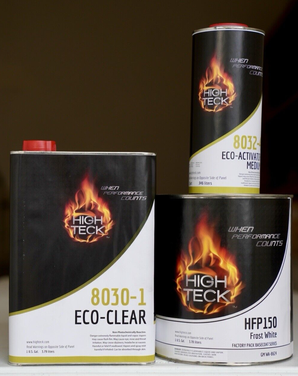 GM 8624 High Teck 8030 Frost White Basecoat Paint & Clearcoat Gallon Kit
