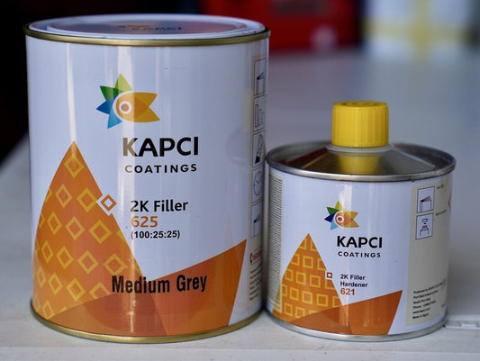 Kapci 625 High Build 2K Automotive Urethane Primer Gray Quart Kit