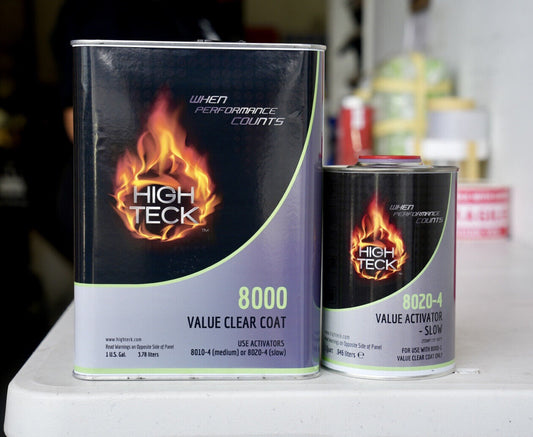 High Teck 8000 Value 2K Clearcoat Gallon Kit With High Gloss Slow Hardener