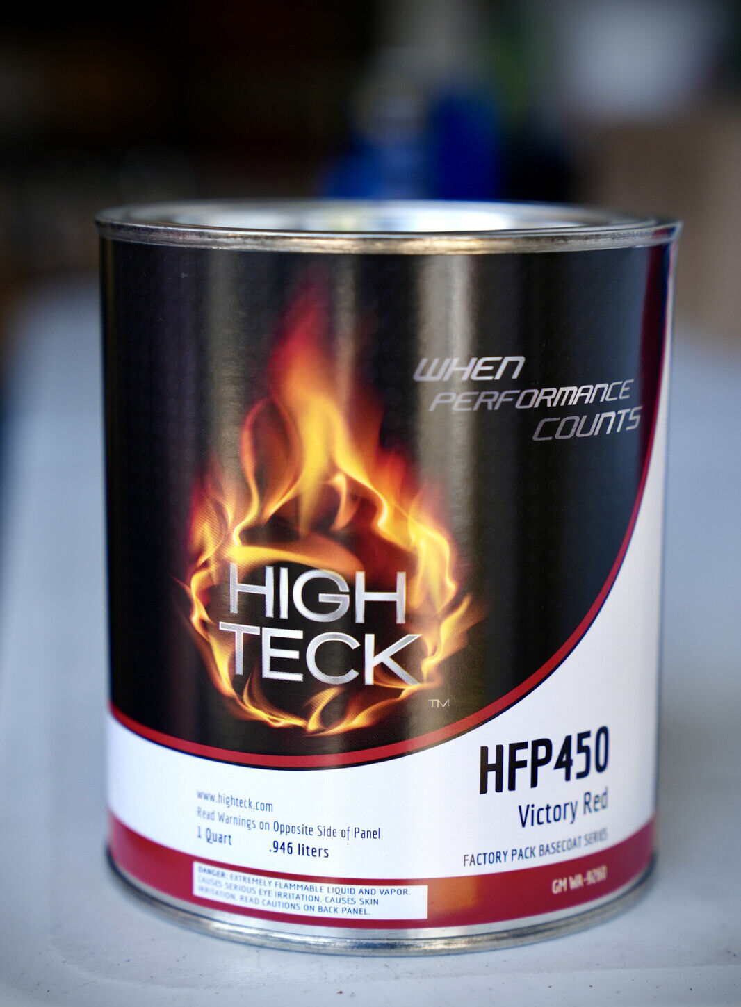 High Teck Victory Red Urethane Basecoat Auto Paint Quart Kit W/ Reducer - Hfp450