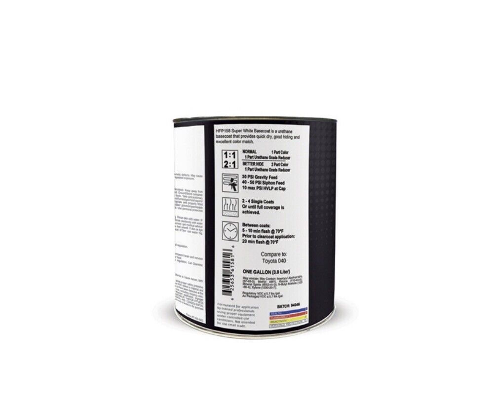 HIGH TECK Super White Basecoat Urethane Paint Gallon Factory Toyota 040 HFP158
