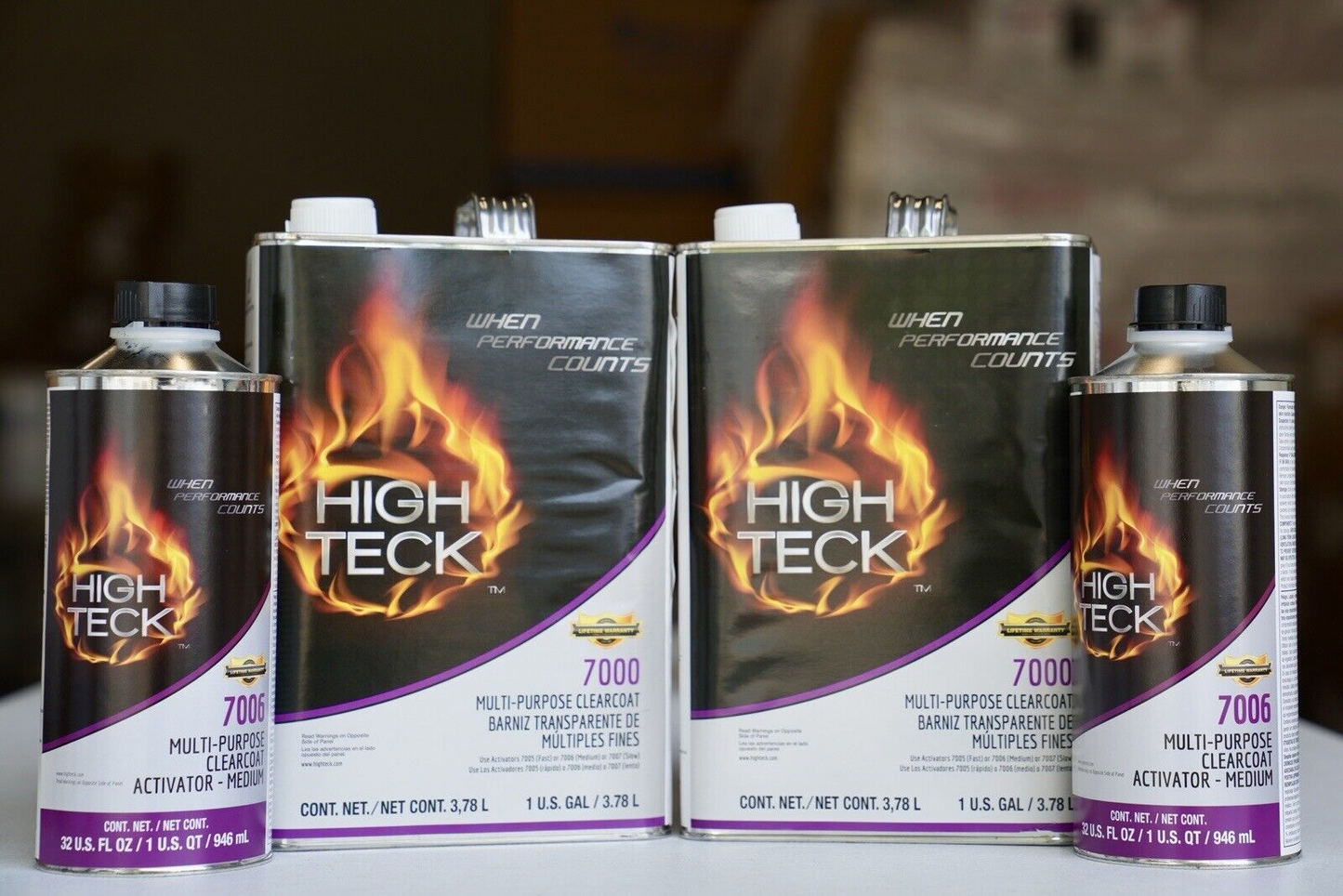 2 KITS!! High Teck 7000 High Gloss 4:1 Auto Clearcoat Gallon w/ MED Hardeners!