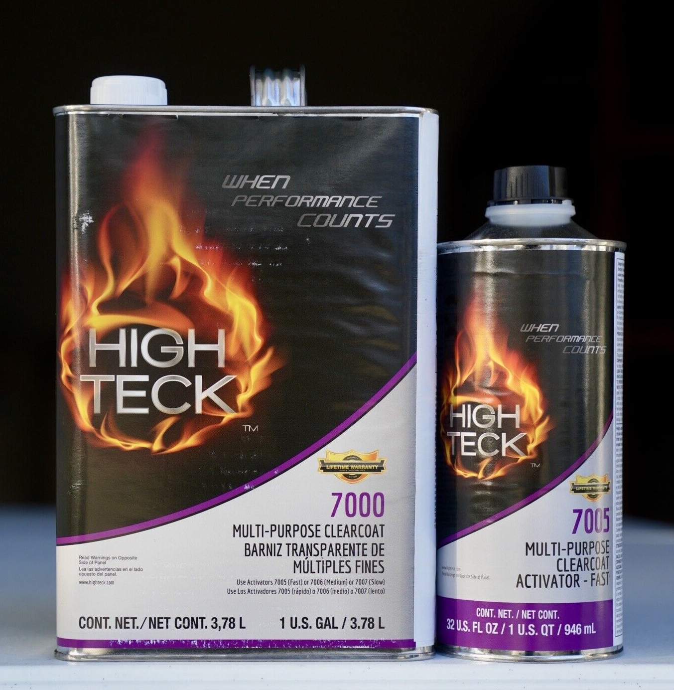 High Teck 7000 2K Clear Coat Gallon Automotive High Gloss Clearcoat Kit Fast