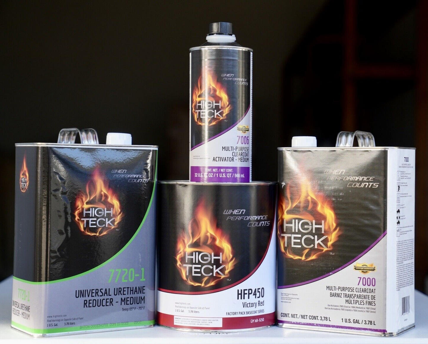 GM WA9260 High Teck 7000 Victory Red Basecoat Paint Reducer Clearcoat Gallon Kit