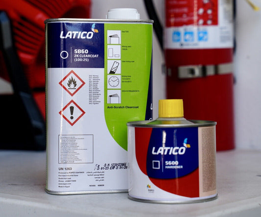 Kapci 5860 Auto 4:1 Urethane High Gloss Clear Coat Quart Kit + Hardener Latico