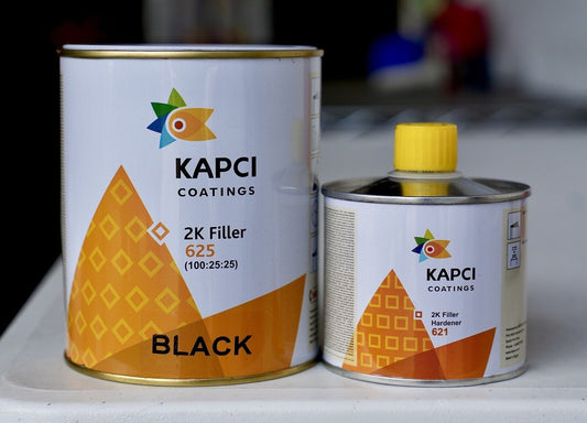 Kapci 625 High Build 2K Automotive Urethane Primer Black Quart Kit
