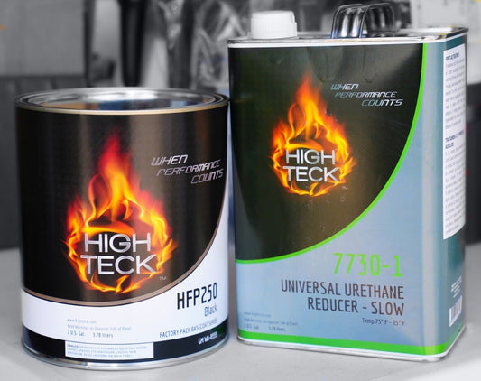 HIGH TECK GM 8555 Ebony Black Basecoat Auto Paint Gallon Size + Reducer - HFP 250