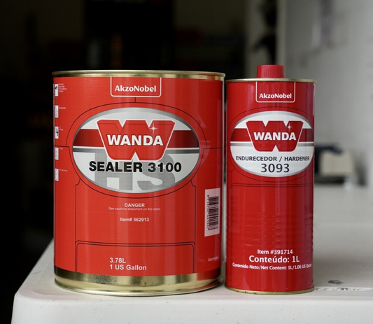 Wanda 3100 + 3093 Automotive Primer Sealer Kit 1 Gallon - 4:1 Mix Akzo Nobel