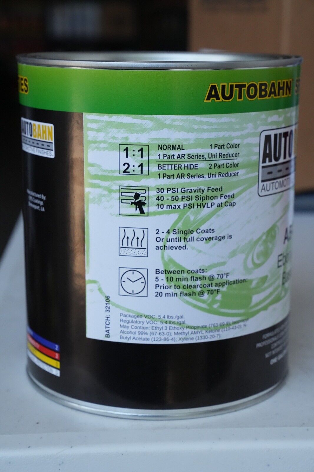 Autobahn EBONY BLACK BaseCoat AB-955 GALLON Auto Paint GM WA 8555 High Teck