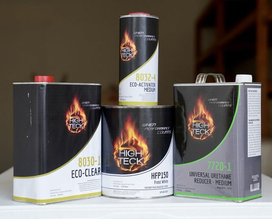 High Teck 8030 Frost White Basecoat Paint Reducer Clearcoat Gallon Kit - GM WA8624