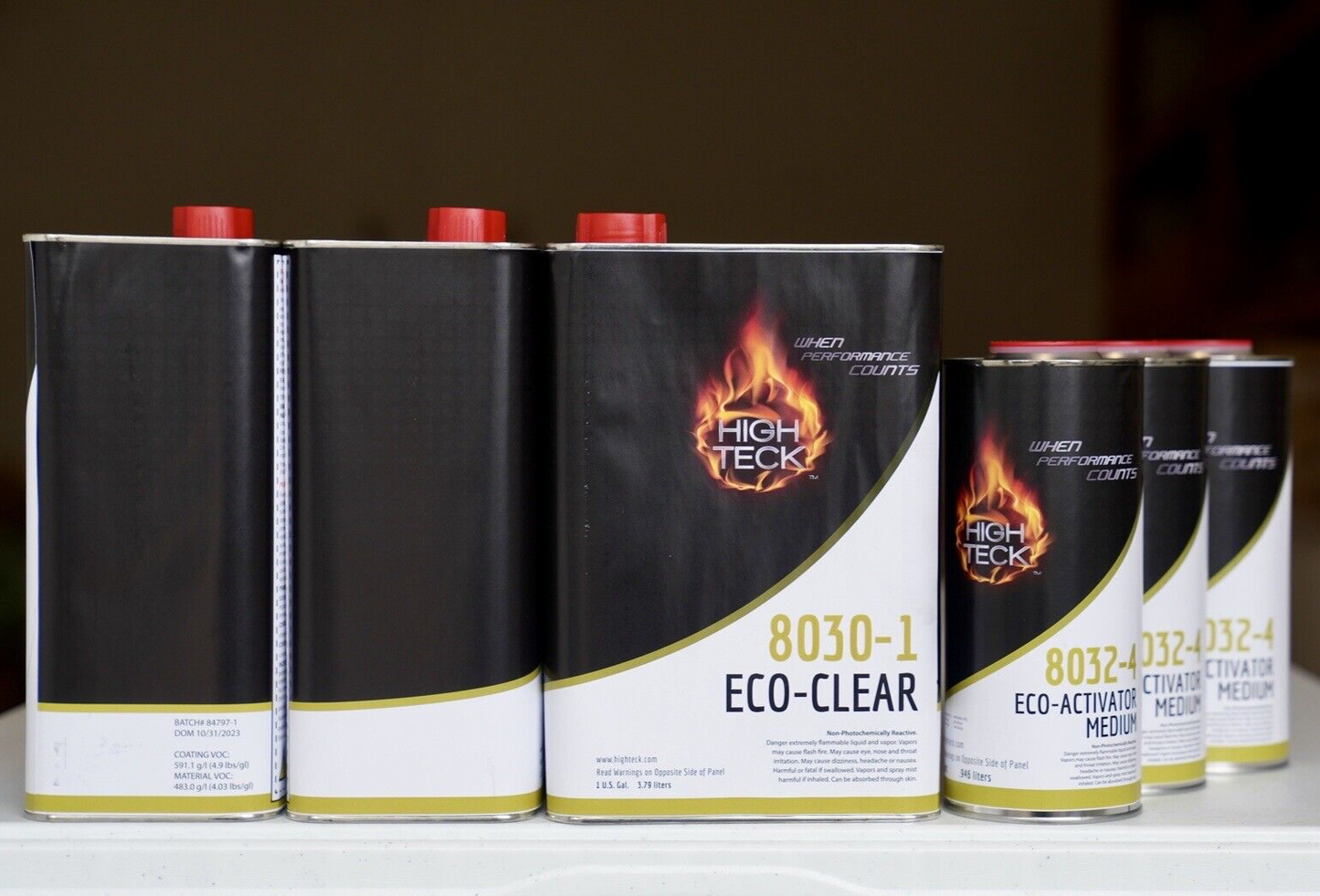 3 Kits High Teck 8030 High Gloss 4:1 Automotive Clear Coat Gallon + Hardeners