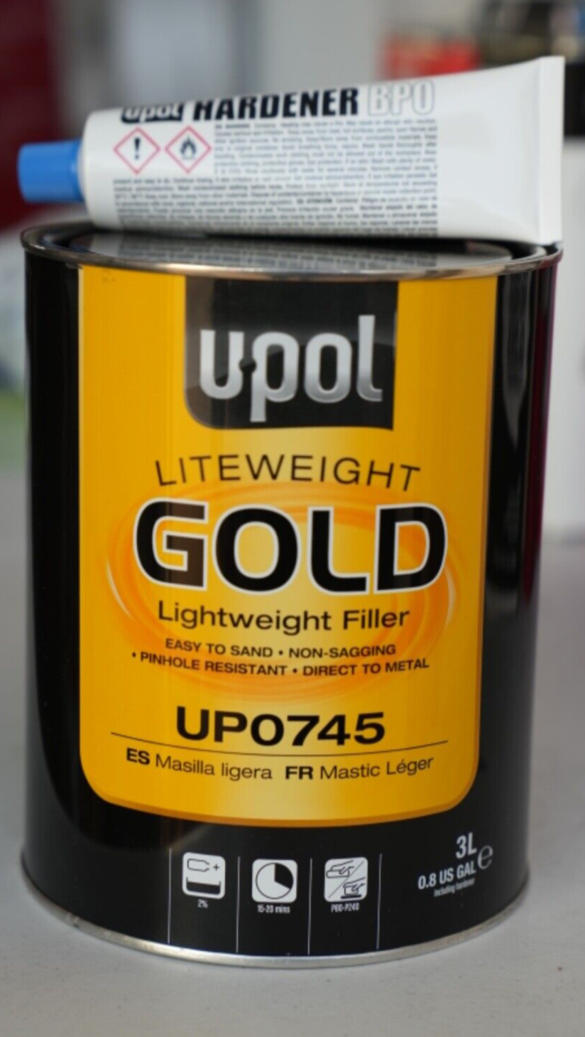 UPOL UP0745 Flyweight Lightweight Gold Body Filler - 1 Gallon- 3 Liter Can