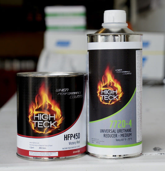 High Teck Victory Red Urethane Basecoat Auto Paint Quart Kit W/ Reducer - Hfp450